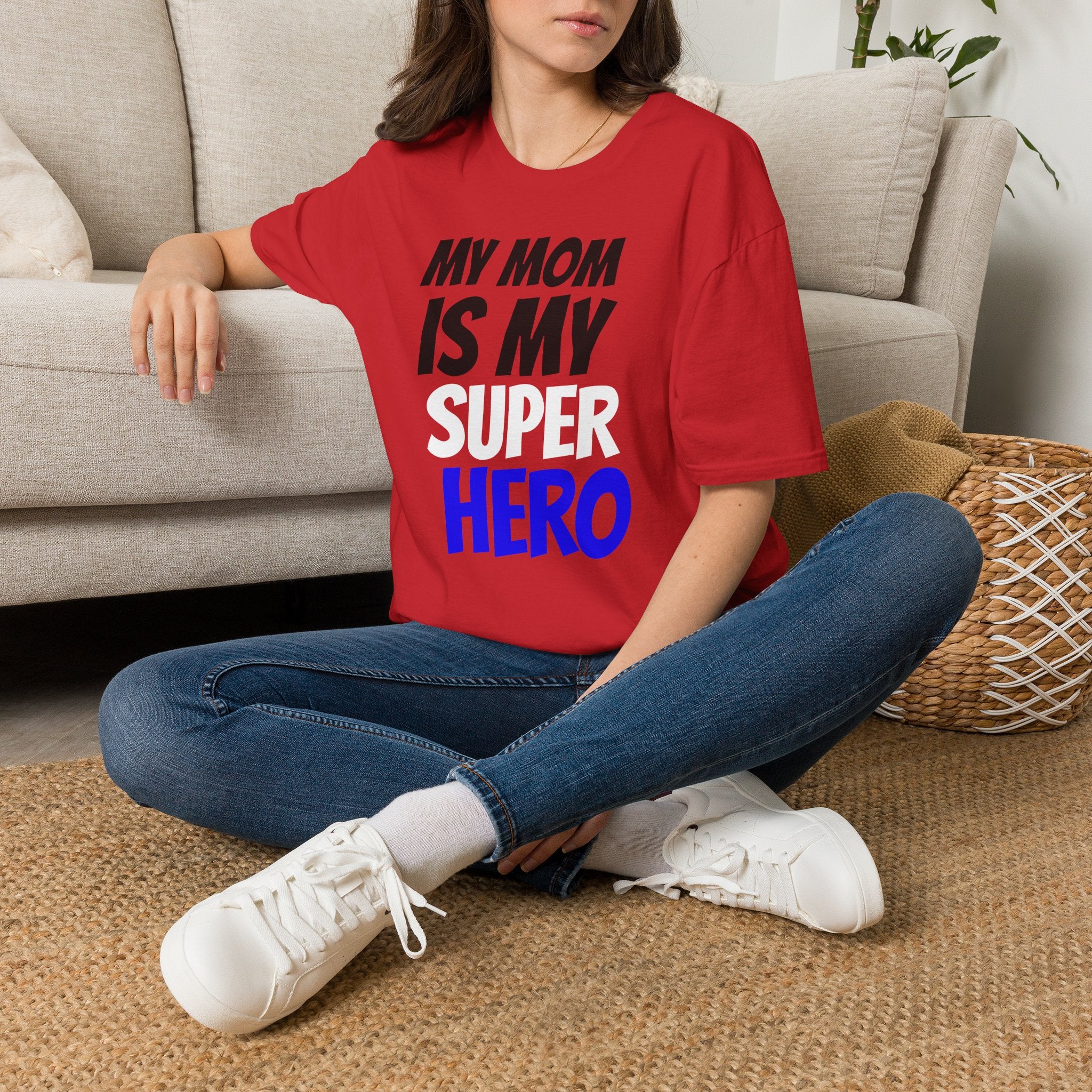 Superhero Mom T-Shirt — "My Mom Is My Superhero" Positive Message Tee