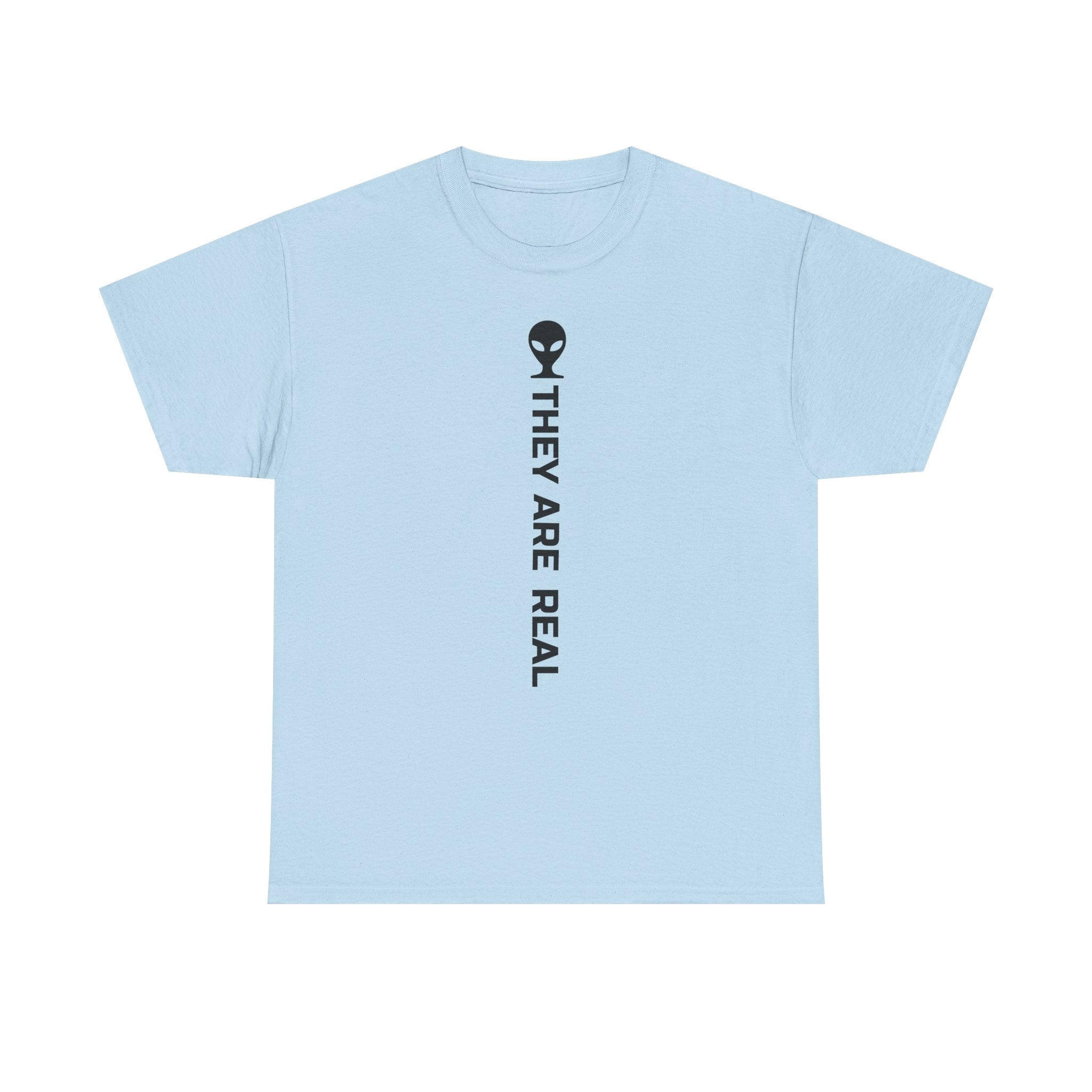 Alien Tee — Minimal "They Are Real" Vertical Graphic T-Shirt