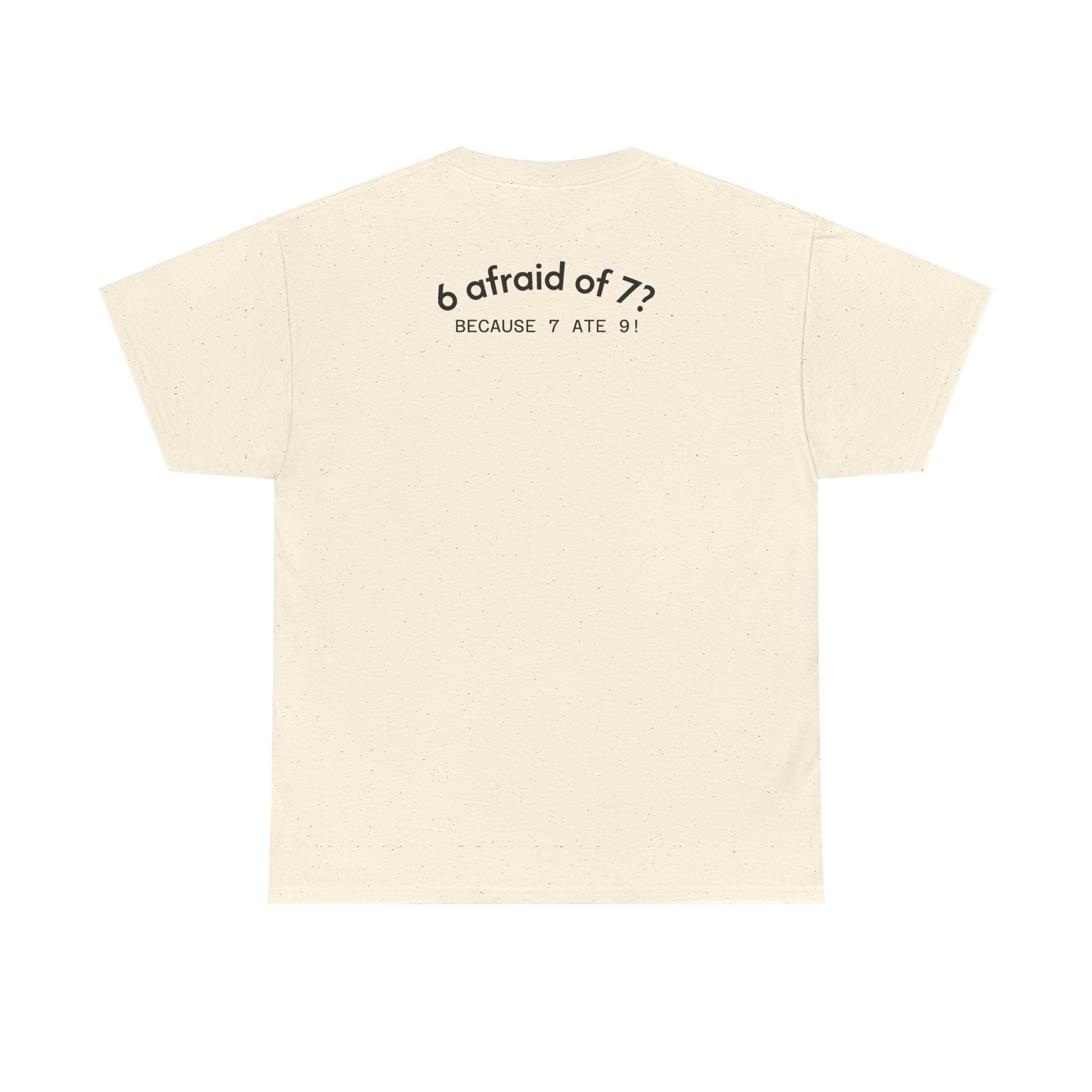 Why is 6 Afraid of 7? "Because 7 Ate 9" Funny Numbers Tee