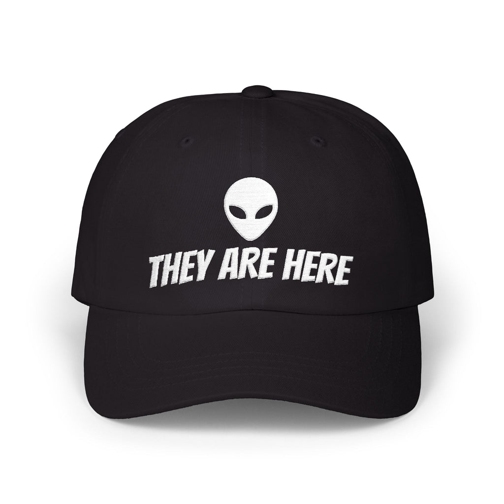 Alien "They Are Here" Dad Cap - Embroidered Baseball Hat dark