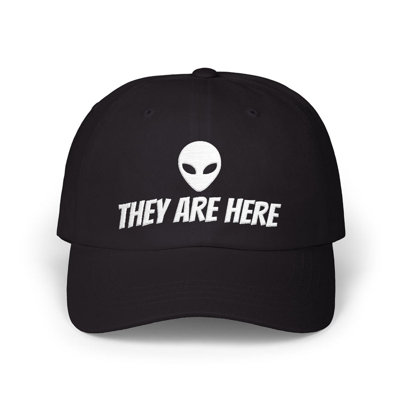 Alien "They Are Here" Dad Cap - Embroidered Baseball Hat dark
