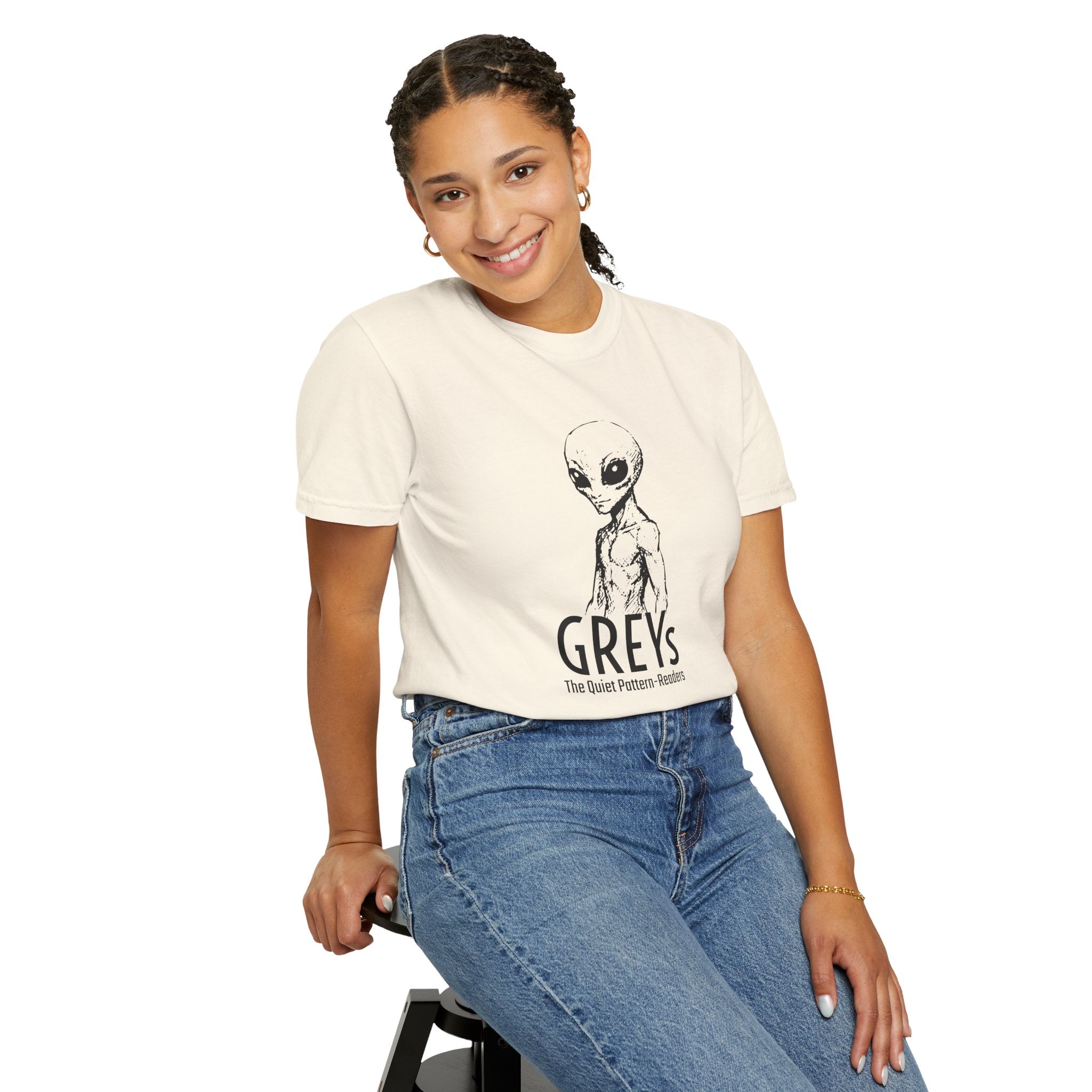 Alien Greys Graphic T-Shirt — "The Quiet Partners" Illustrated Tee