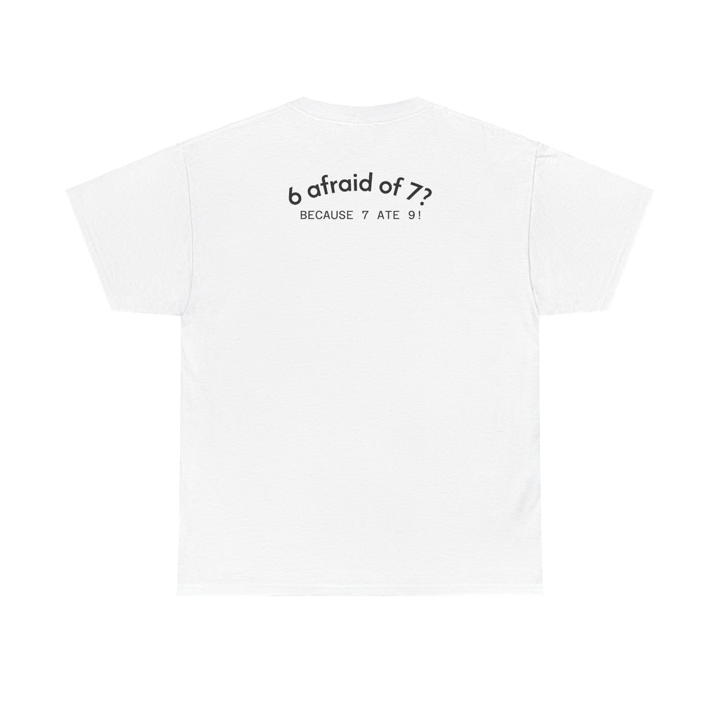 Why is 6 Afraid of 7? "Because 7 Ate 9" Funny Numbers Tee