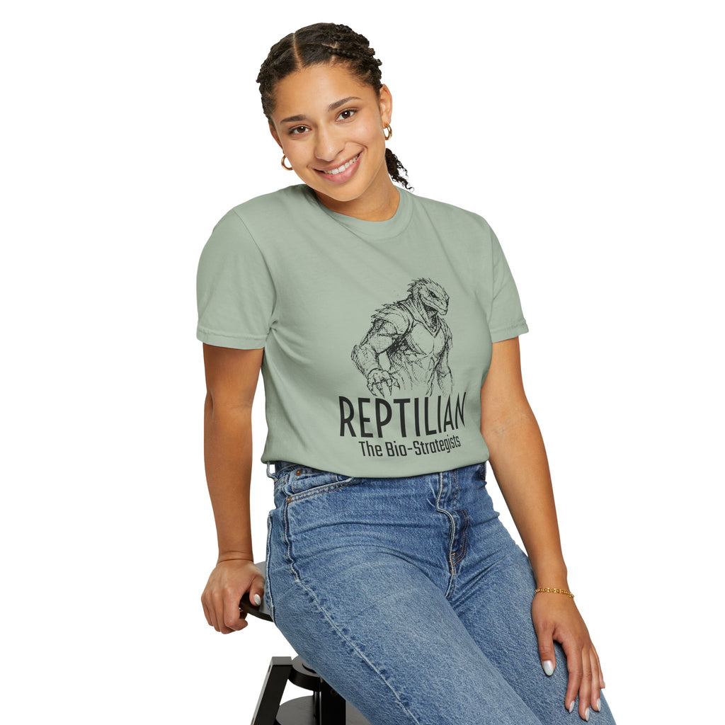 Alien Reptilian Graphic T-Shirt — "The Bio-Strategists" Illustrated Tee