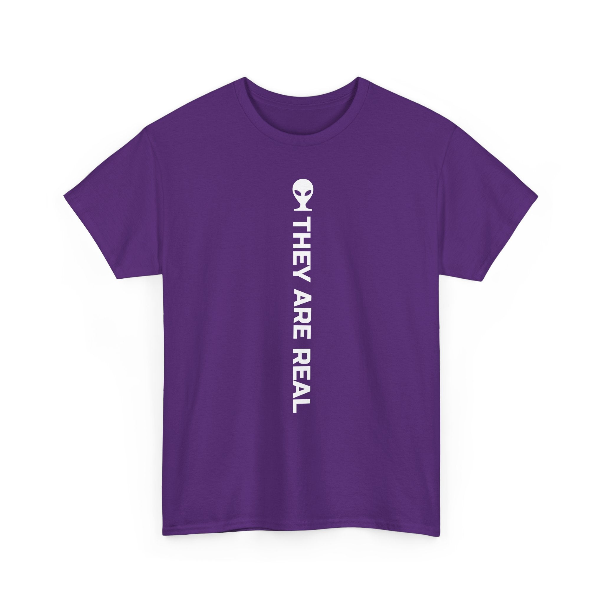 Alien Tee — Minimal "They Are Real" Vertical Graphic T-Shirt dark