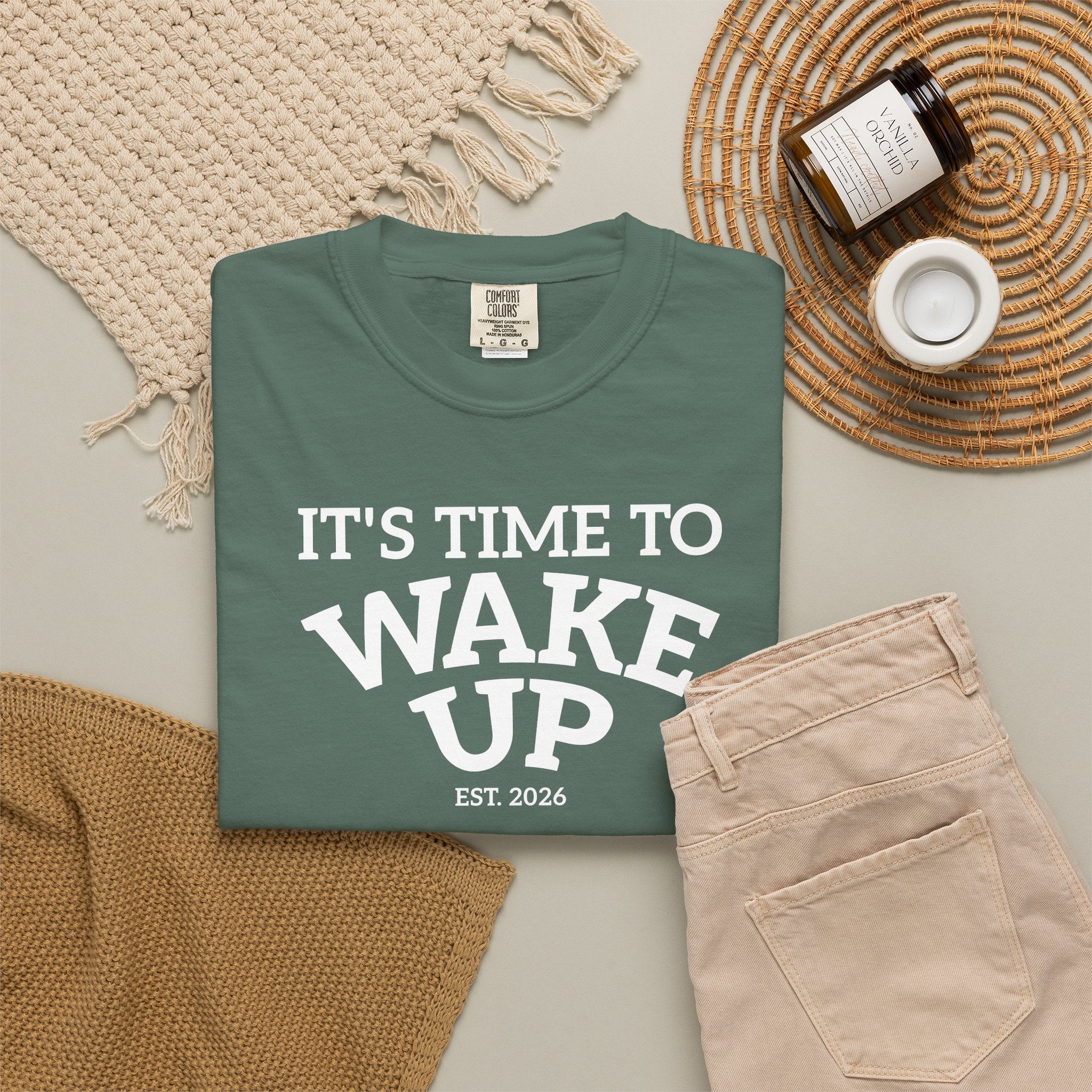 Wake Up Graphic T-Shirt — "It's Time to Wake Up" Casual Tee dark