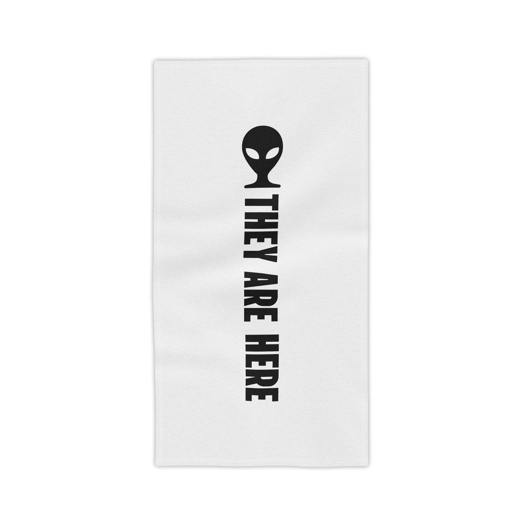 Alien Beach Towel — "They Are Here" Graphic Beach Towel