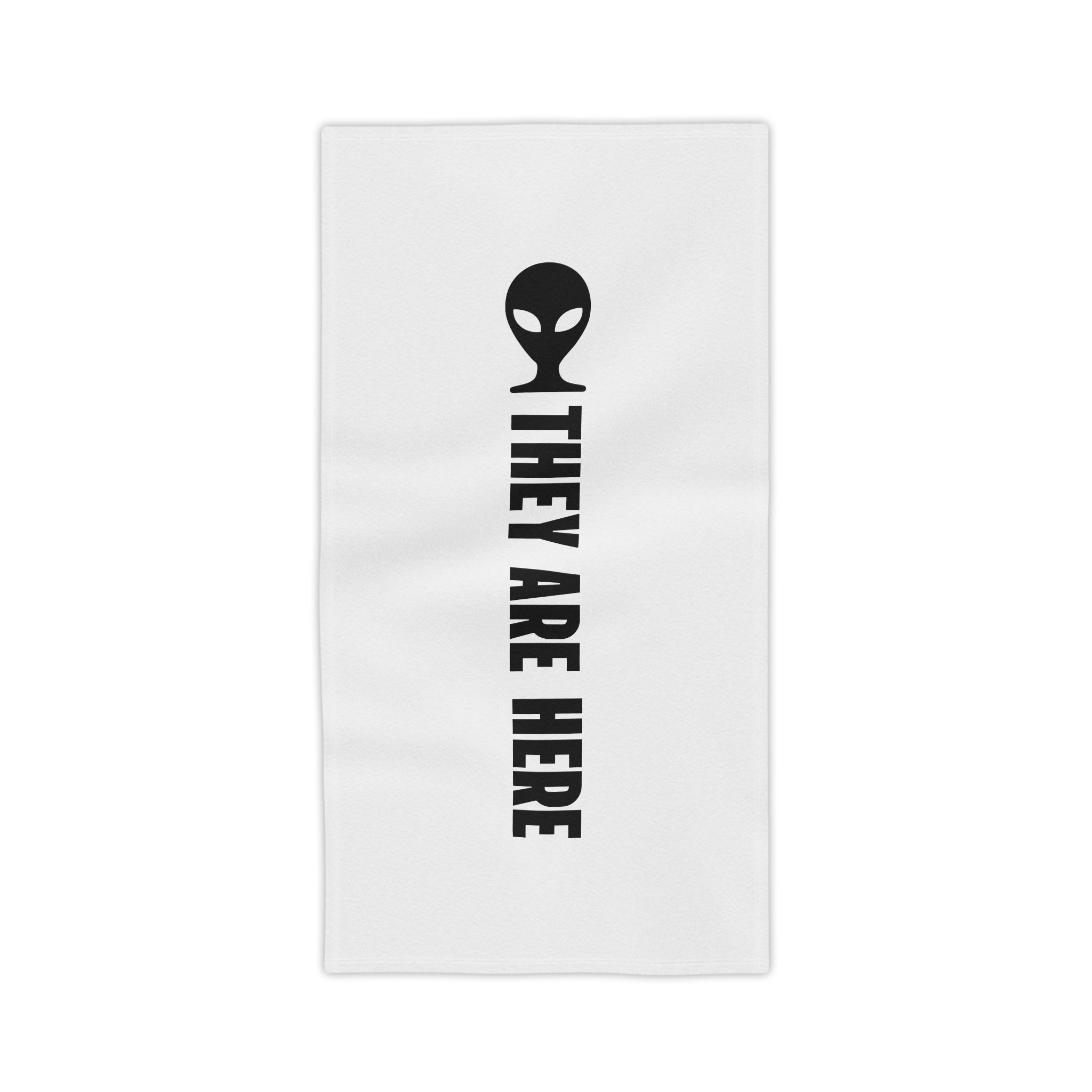 Alien Beach Towel — "They Are Here" Graphic Beach Towel