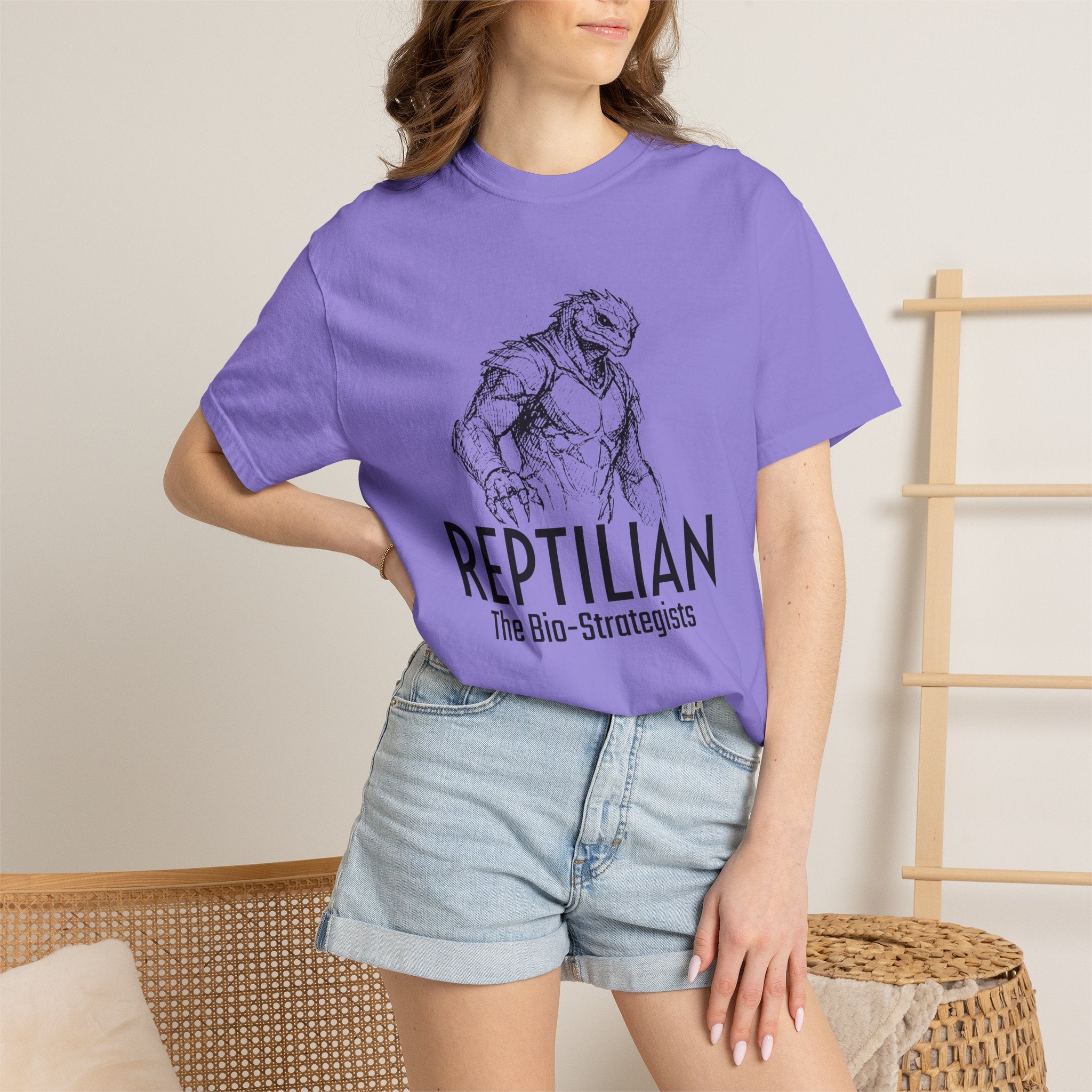 Alien Reptilian Graphic T-Shirt — "The Bio-Strategists" Illustrated Tee