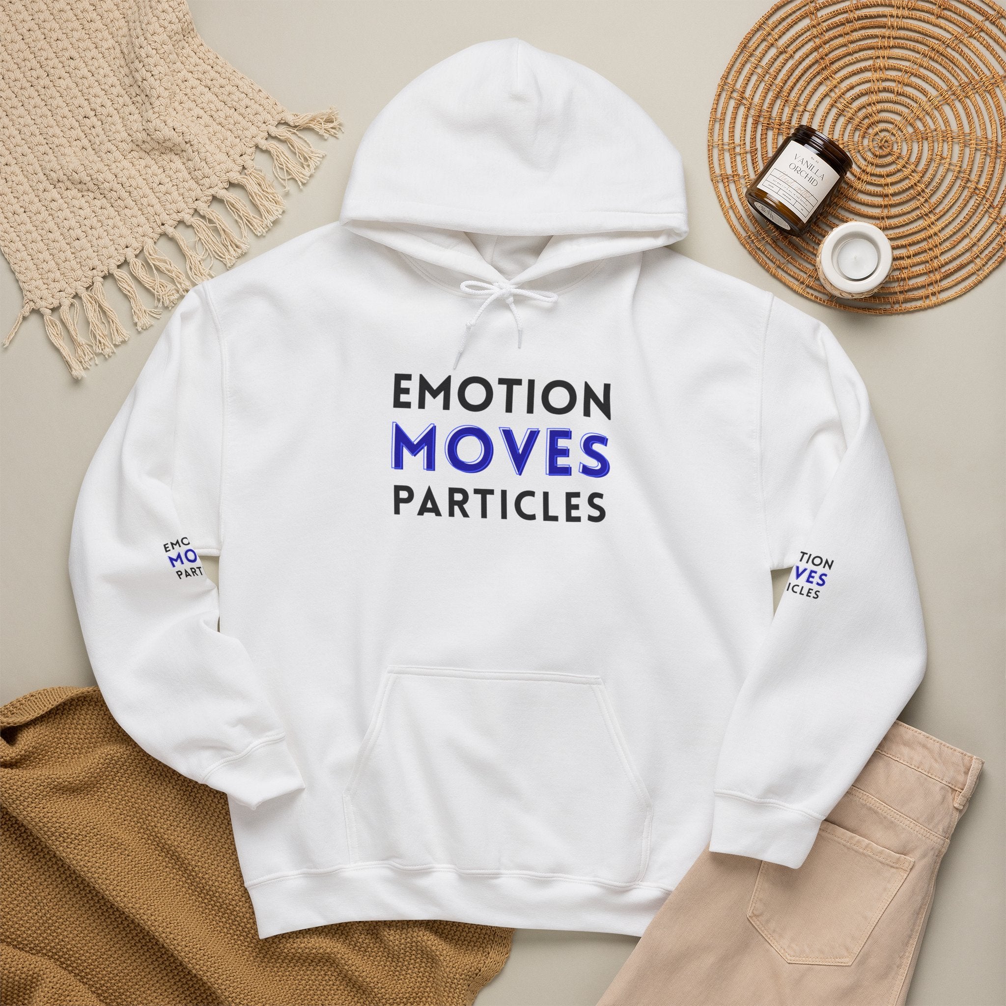 Emotion Moves Particles Hoodie — Inspirational Graphic Pullover