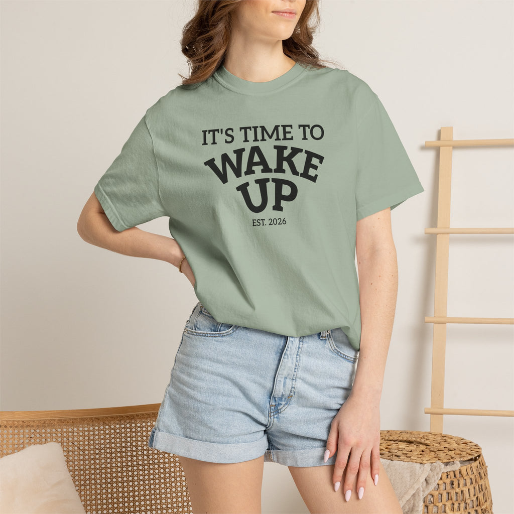 Wake Up Graphic T-Shirt — "It's Time to Wake Up" Casual Tee