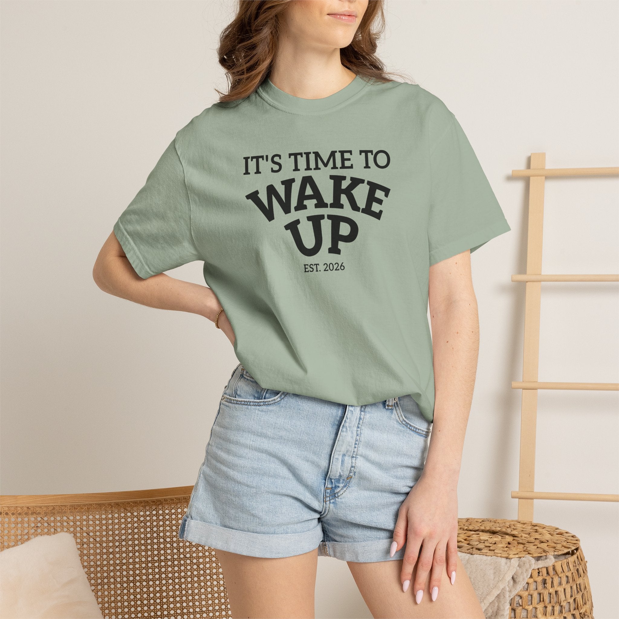 Wake Up Graphic T-Shirt — "It's Time to Wake Up" Casual Tee