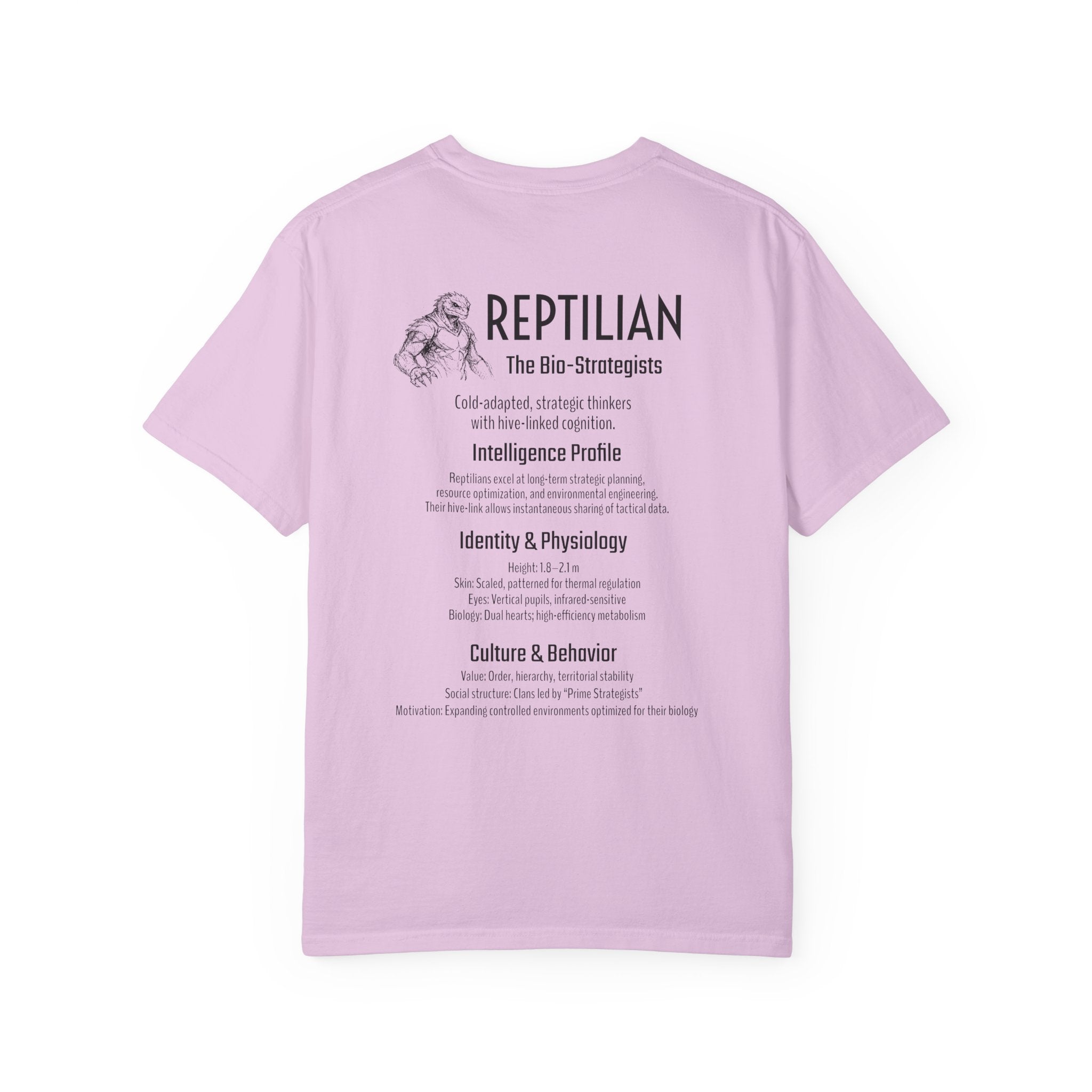 Alien Reptilian Graphic T-Shirt — "The Bio-Strategists" Illustrated Tee