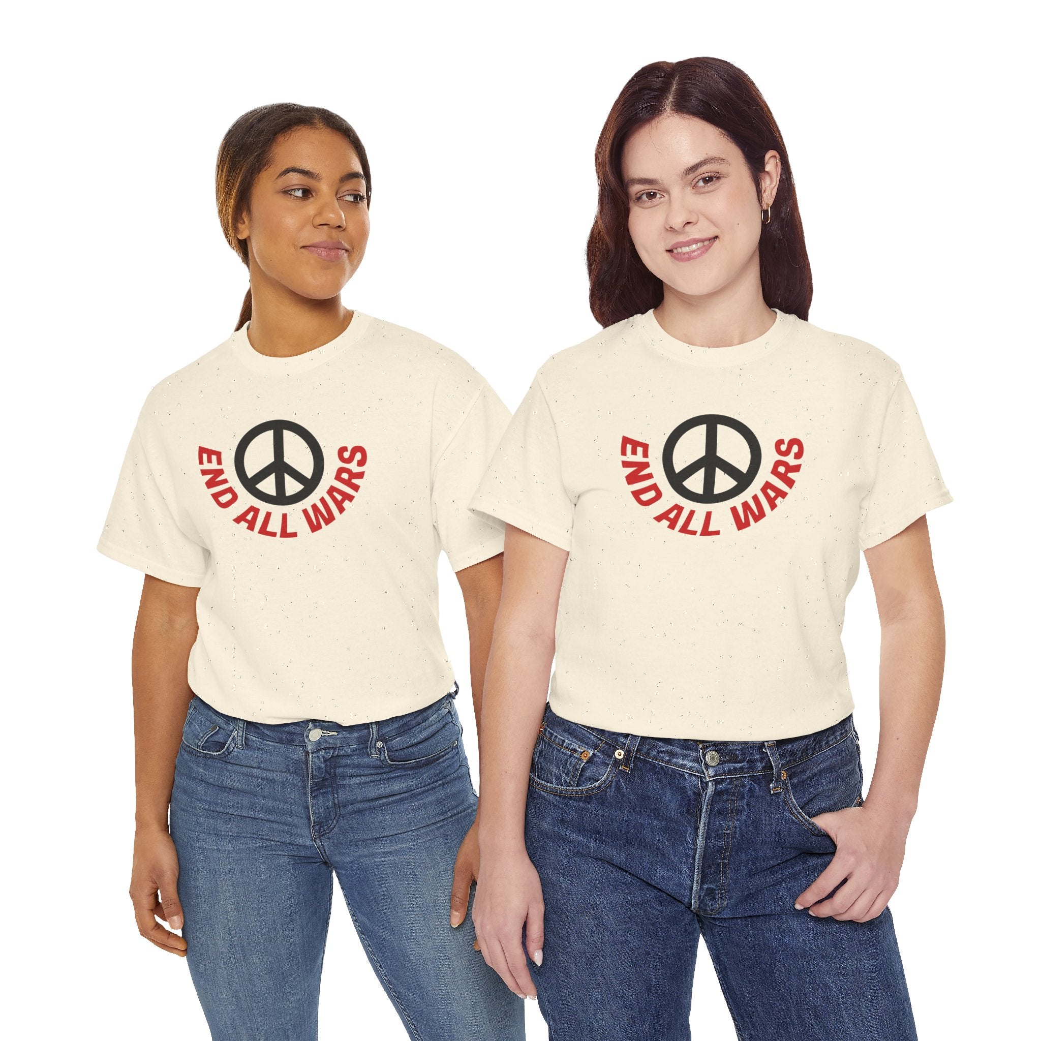 Peace Symbol T-Shirt — "End All Wars" Anti-War Graphic Tee