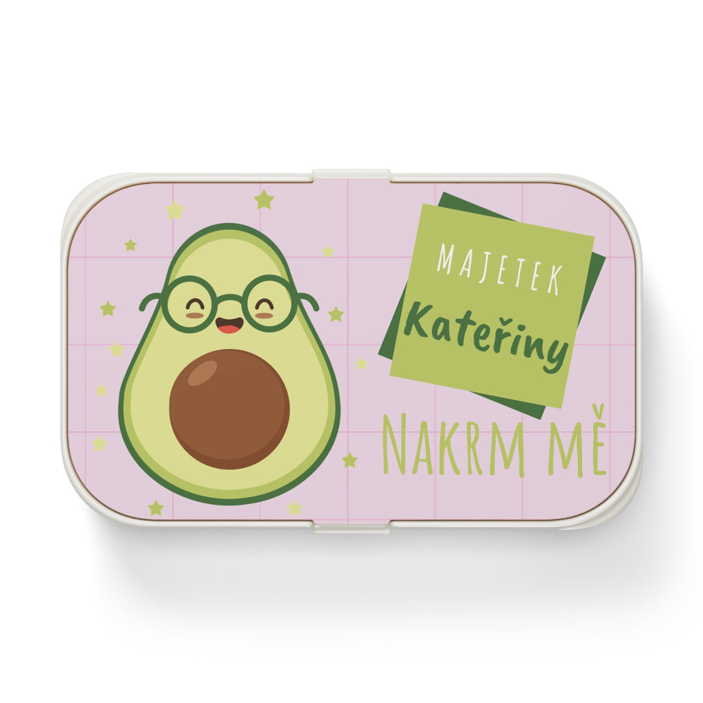 Personalized Avocado Bento Lunch Box – "Nakrm mě" Cute Kawaii Kid’s Lunchbox