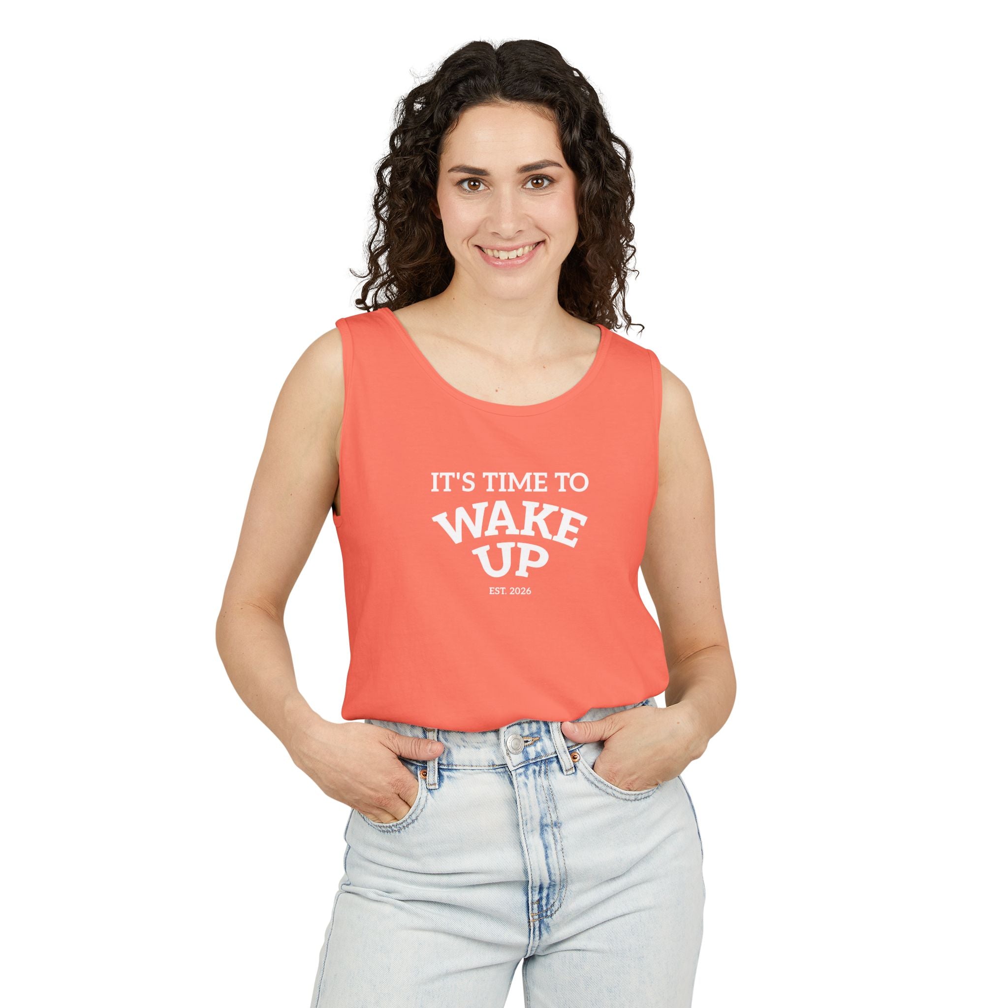 Wake Up Tank Top dark — Casual Graphic Tank