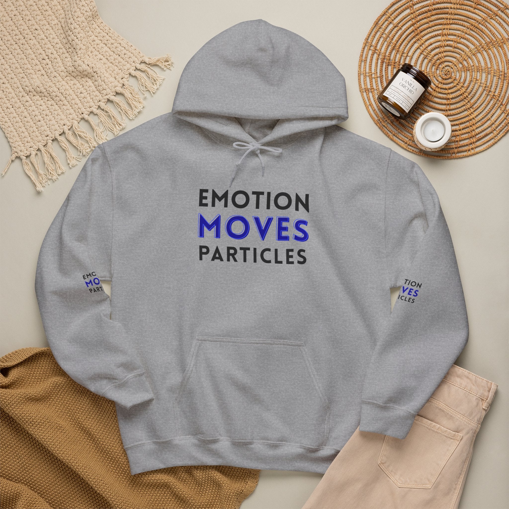 Emotion Moves Particles Hoodie — Inspirational Graphic Pullover