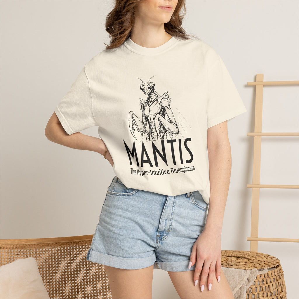Alien Mantis Graphic T-Shirt — "The Hyper-Intuitive Bioengineers" Illustrated Tee