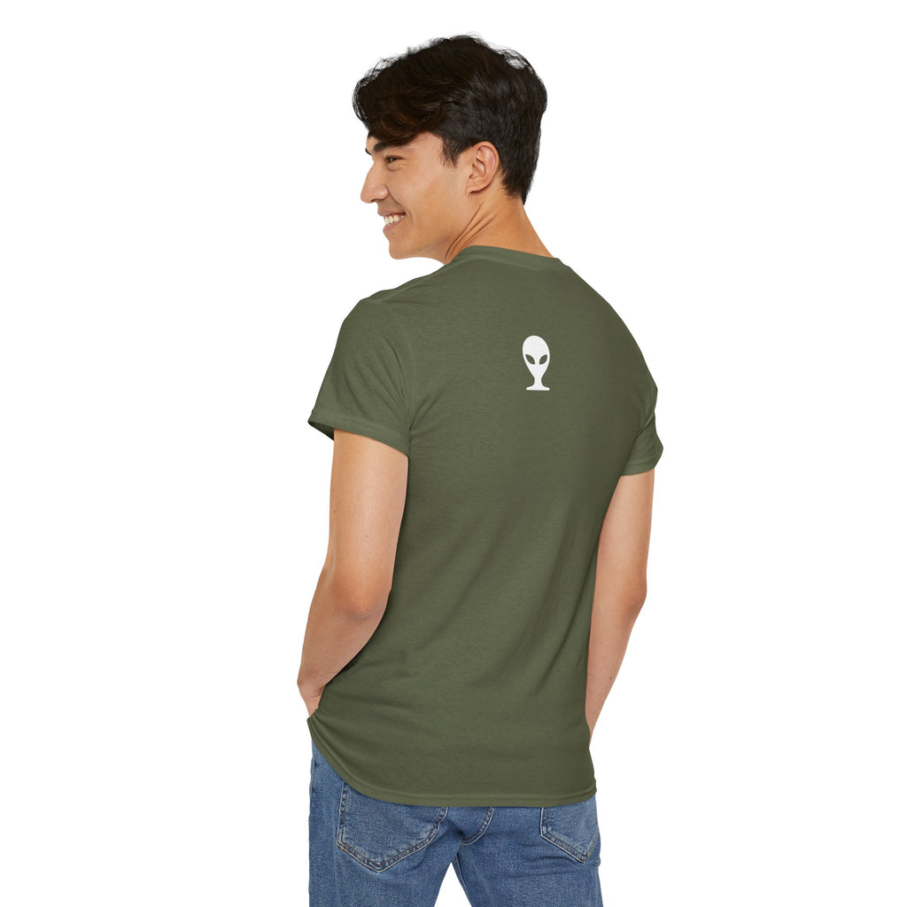 Alien Tee — Minimal "They Are Real" Vertical Graphic T-Shirt dark