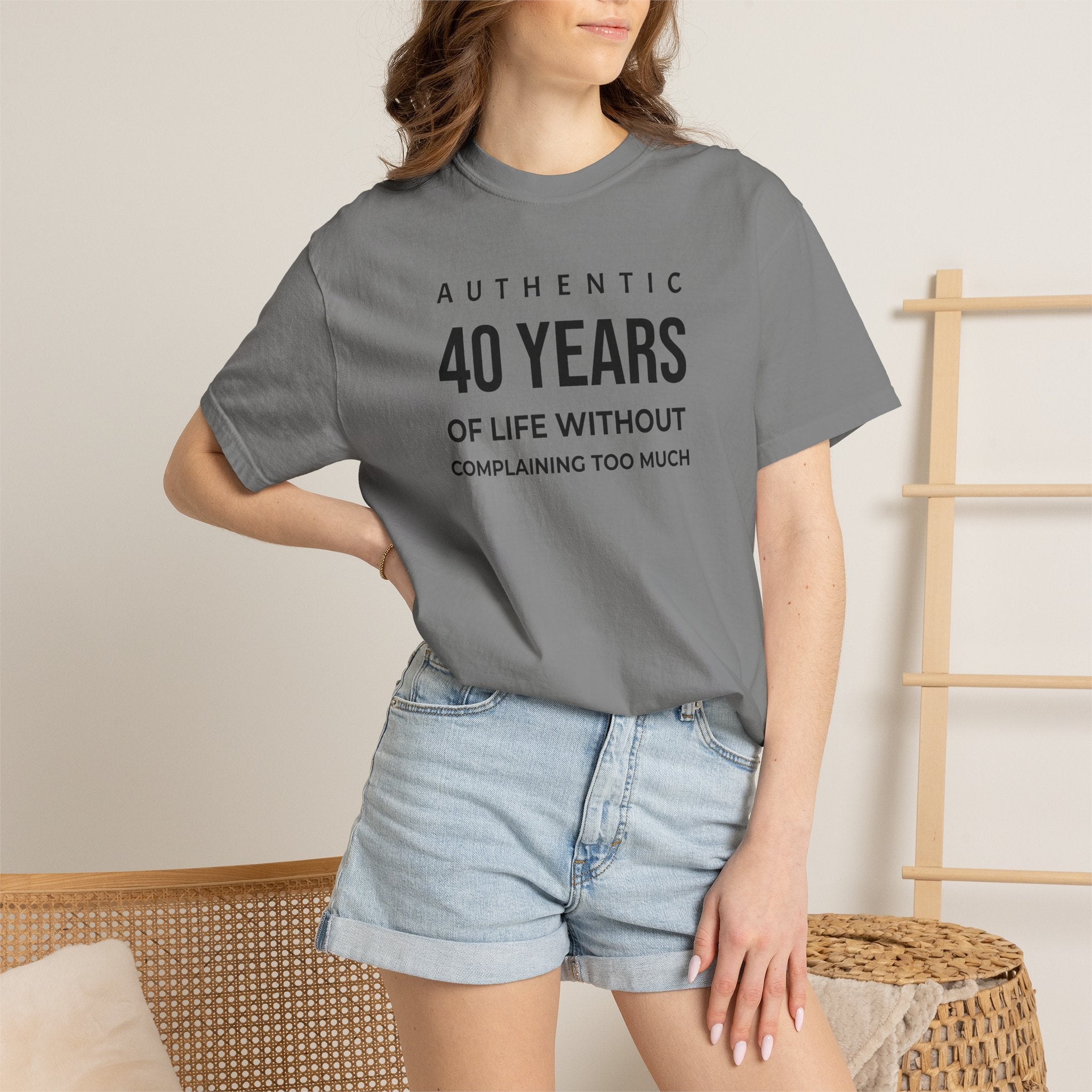 Birthday T-Shirt — "Authentic XX Years of Life Without Complaining Too Much" Personalizable Birthday Tee