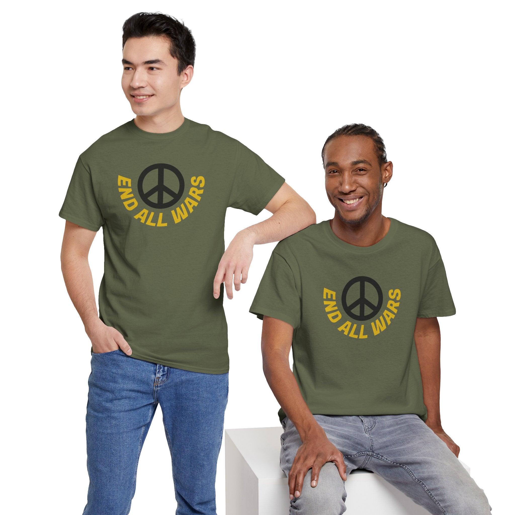 Peace Symbol T-Shirt — "End All Wars" Anti-War Graphic Tee