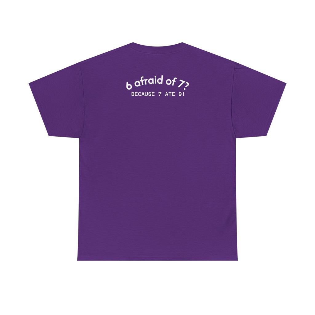Why is 6 Afraid of 7? "Because 7 Ate 9" Funny Numbers Tee