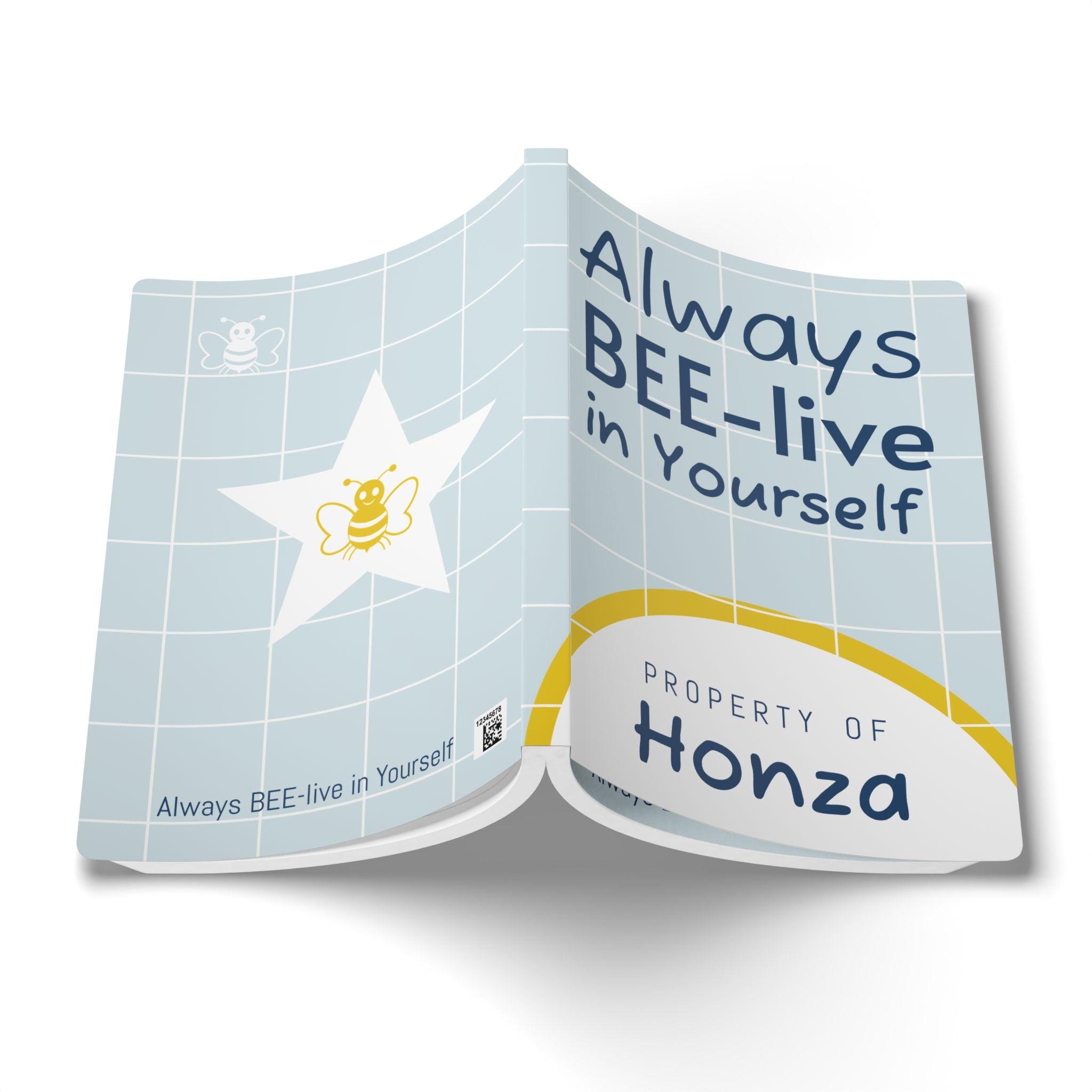 Personalized "Property of [Name]" Bee-lieve In Yourself Softcover Journal — Inspirational Notebook