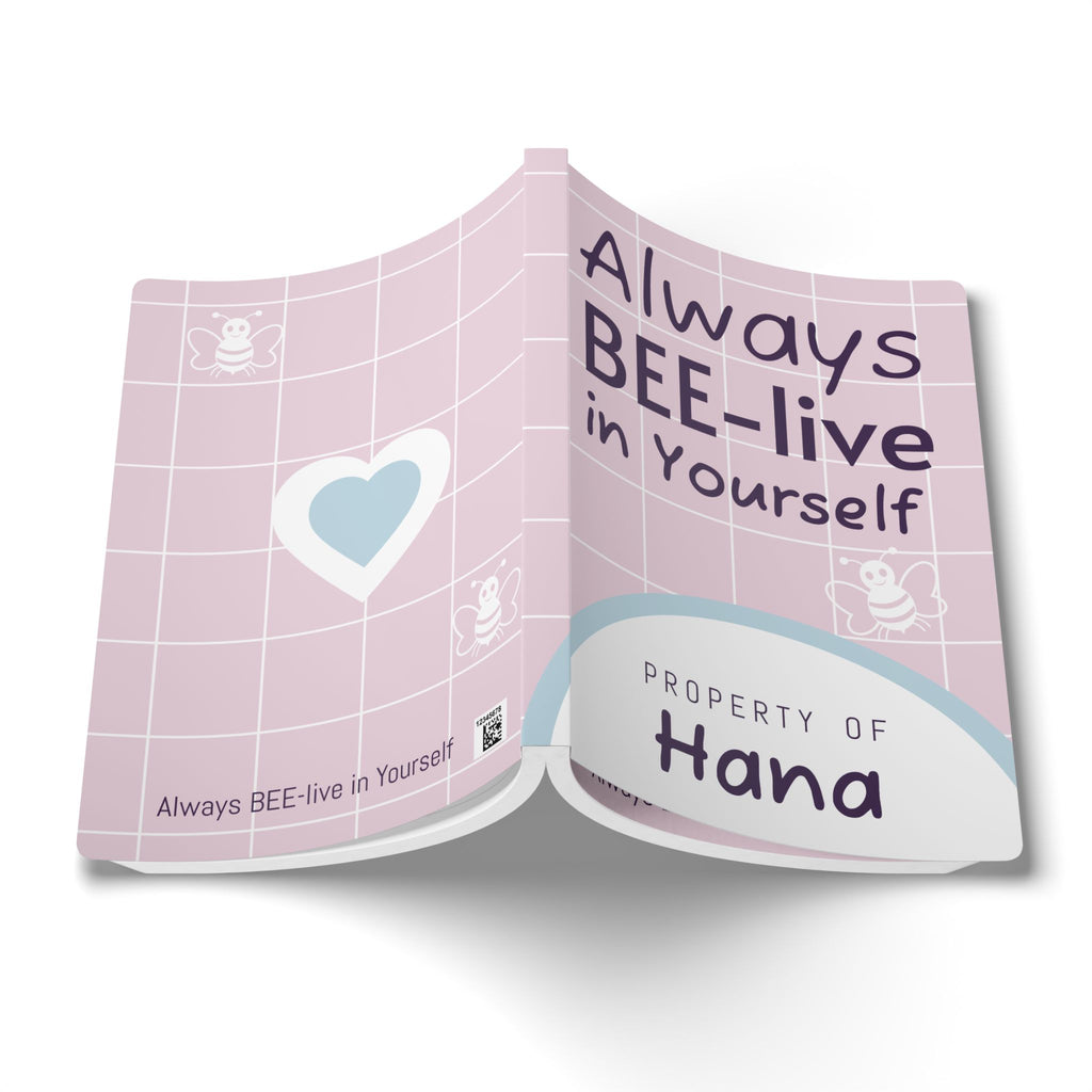 Personalized "Property of [Name]" Bee-lieve In Yourself Softcover Journal — Inspirational Notebook