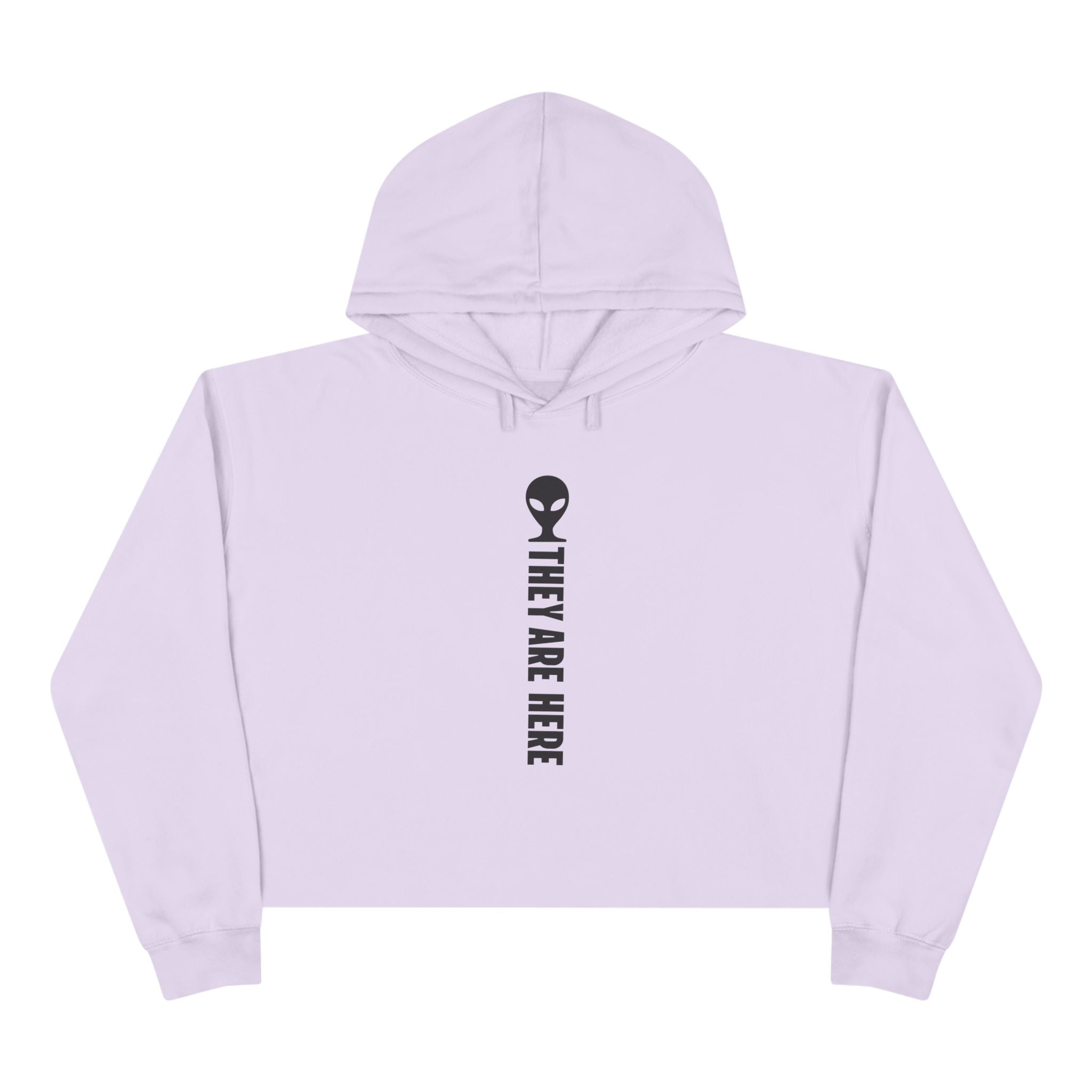 Alien Crop Hoodie - "They Are Here" Cropped Sweatshirt