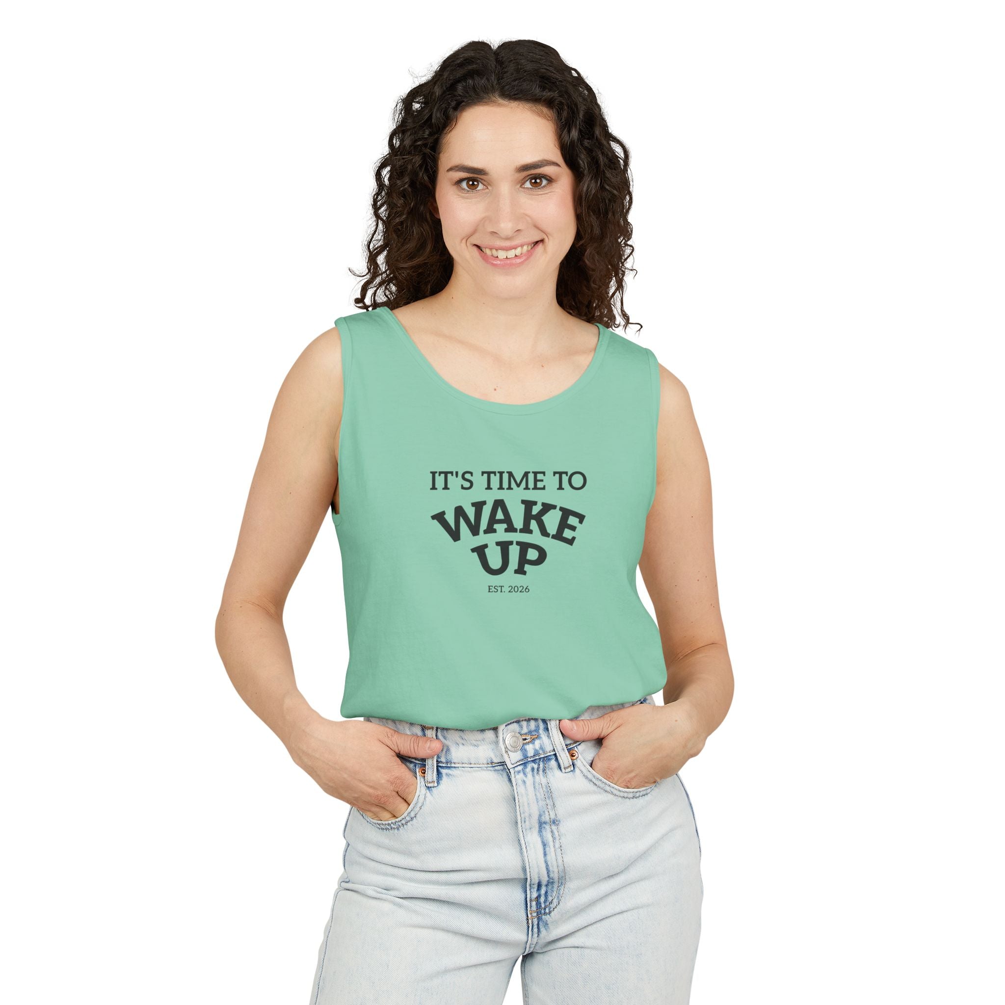 Wake Up Tank Top dark — Casual Graphic Tank