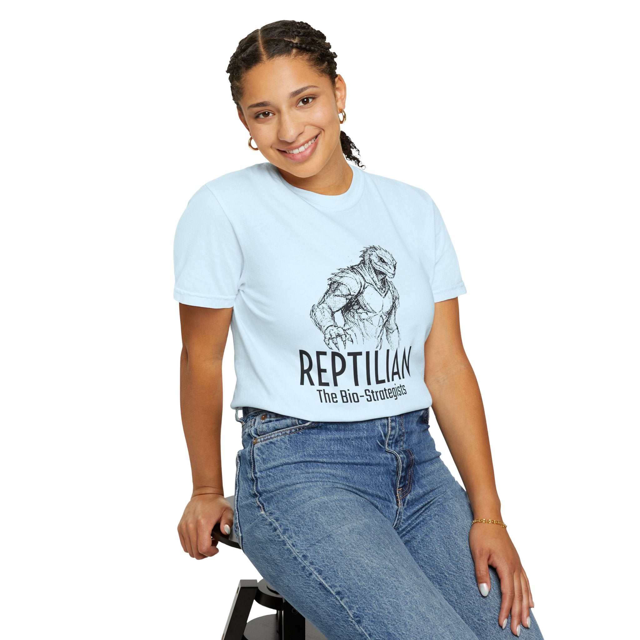 Alien Reptilian Graphic T-Shirt — "The Bio-Strategists" Illustrated Tee