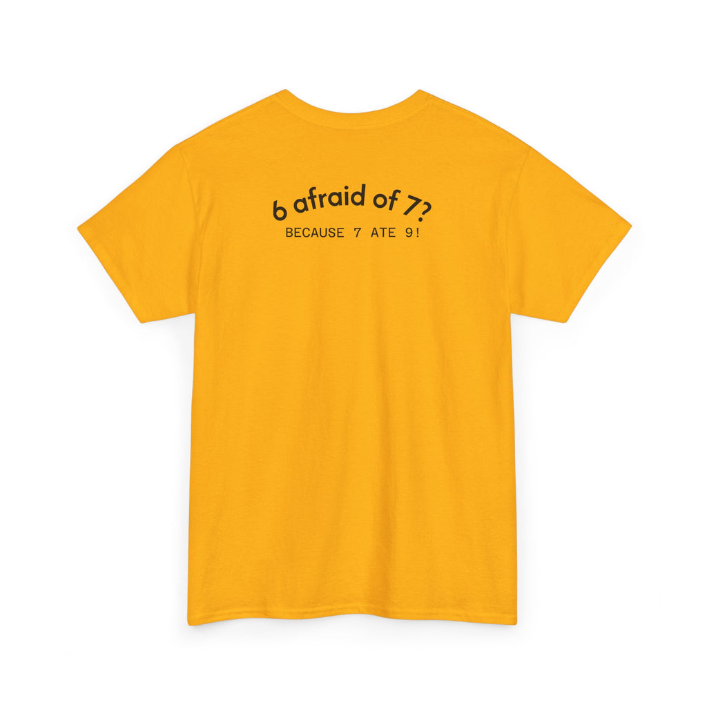 Why is 6 Afraid of 7? "Because 7 Ate 9" Funny Numbers Tee