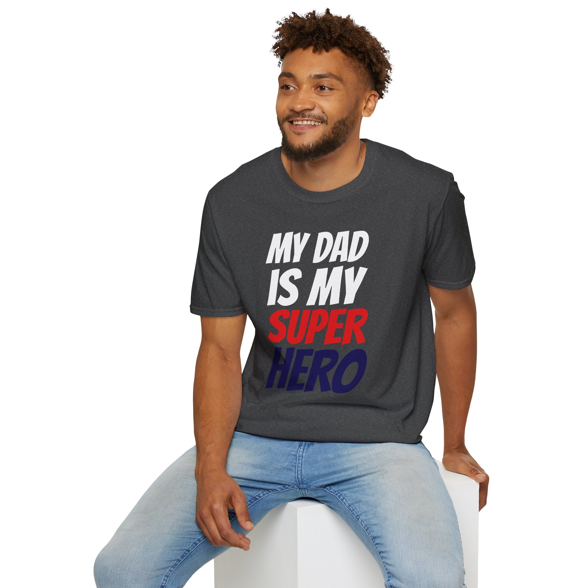 Superhero Dad T-Shirt — "My Dad Is My Superhero" Positive Message Tee