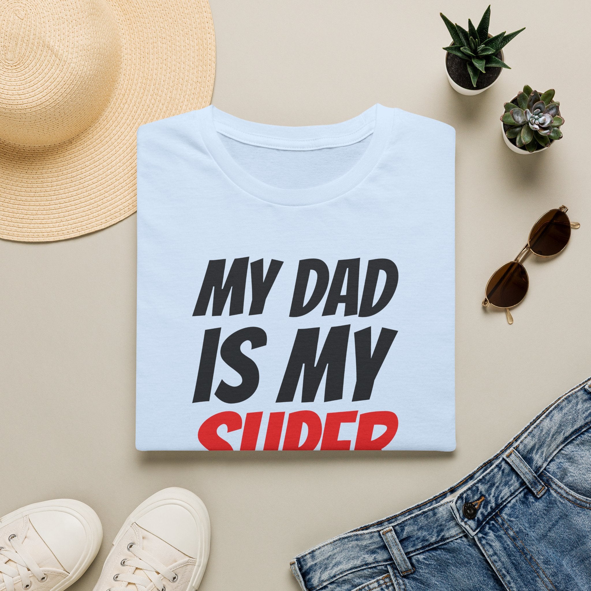 Superhero Dad T-Shirt — "My Dad Is My Superhero" Positive Message Tee