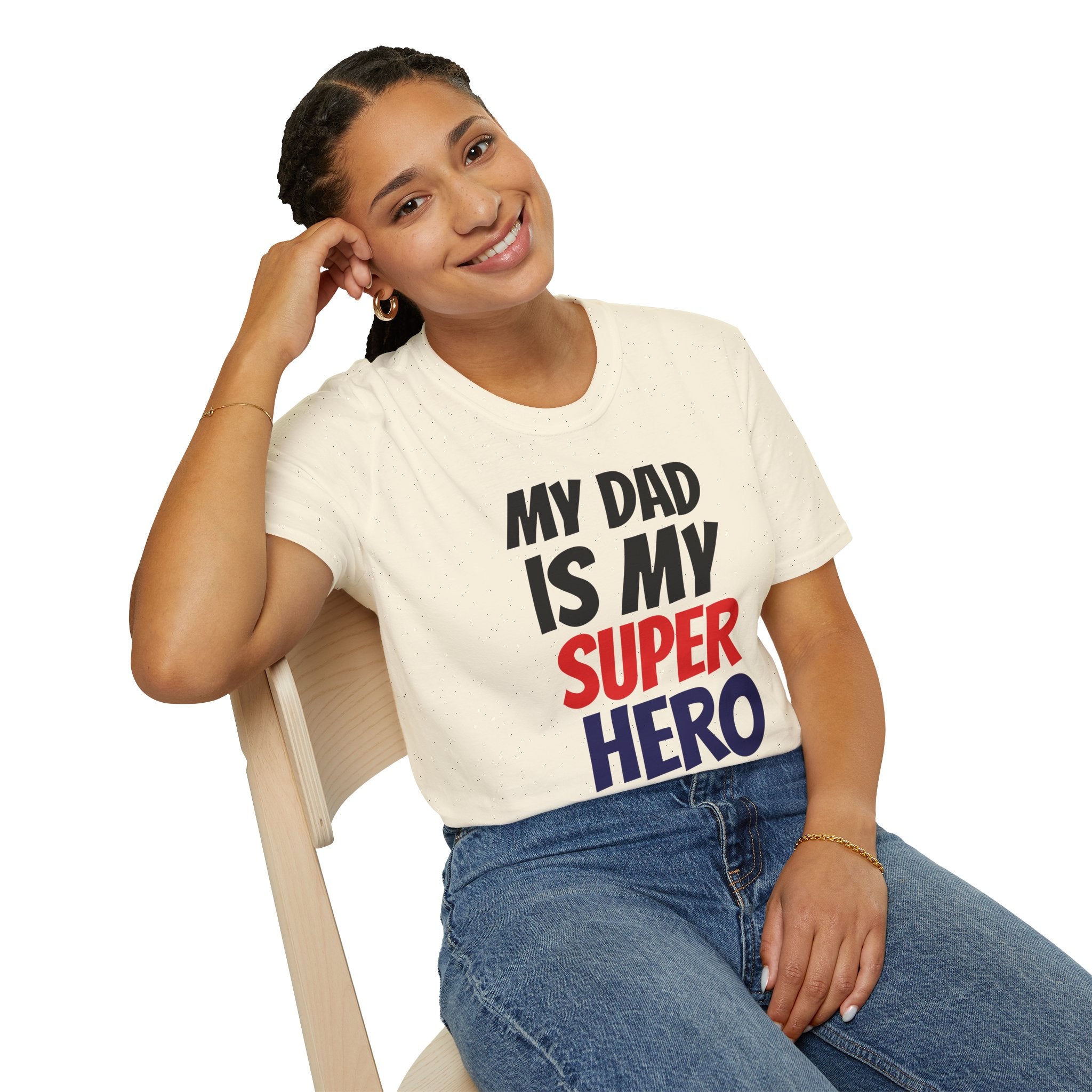 Superhero Dad T-Shirt — "My Dad Is My Superhero" Positive Message Tee