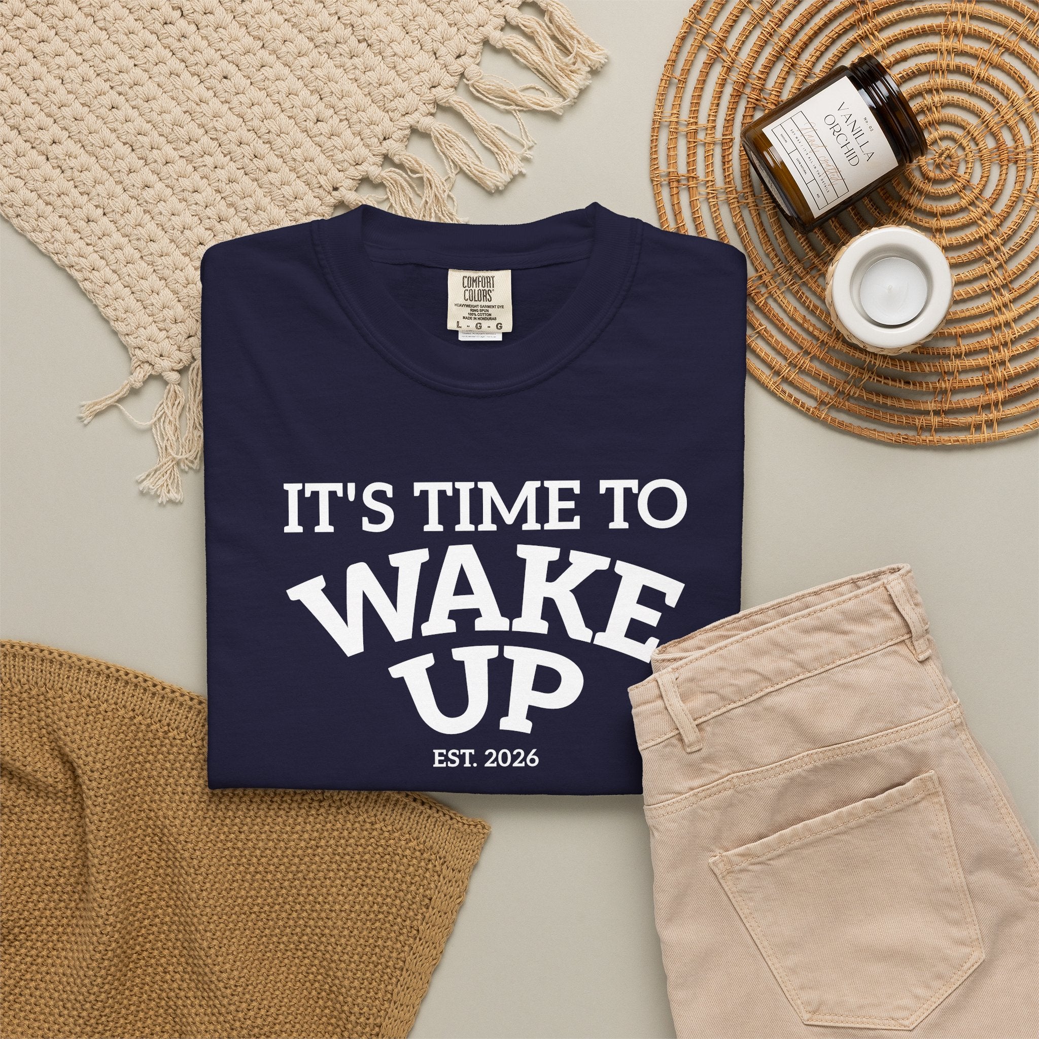 Wake Up Graphic T-Shirt — "It's Time to Wake Up" Casual Tee dark