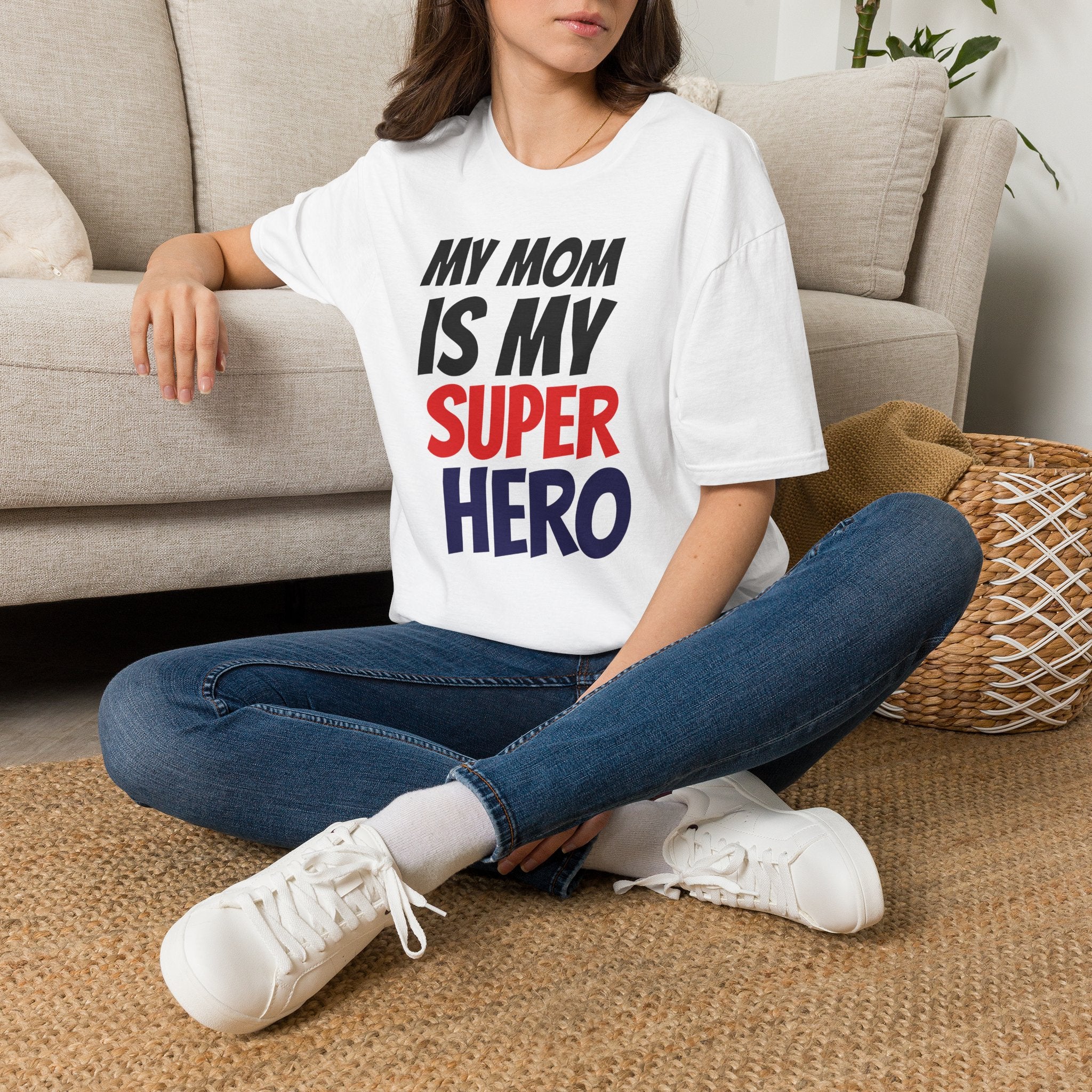 Superhero Mom T-Shirt — "My Mom Is My Superhero" Positive Message Tee