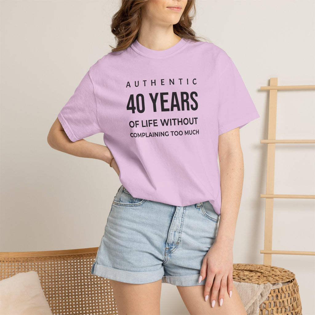 Birthday T-Shirt — "Authentic XX Years of Life Without Complaining Too Much" Personalizable Birthday Tee