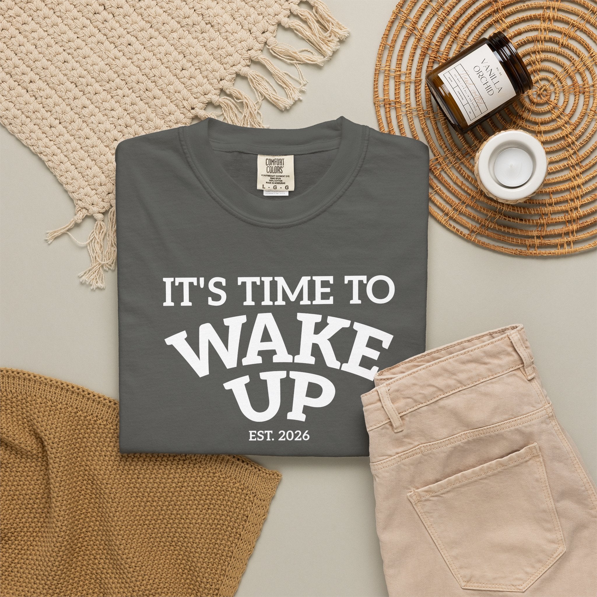 Wake Up Graphic T-Shirt — "It's Time to Wake Up" Casual Tee dark