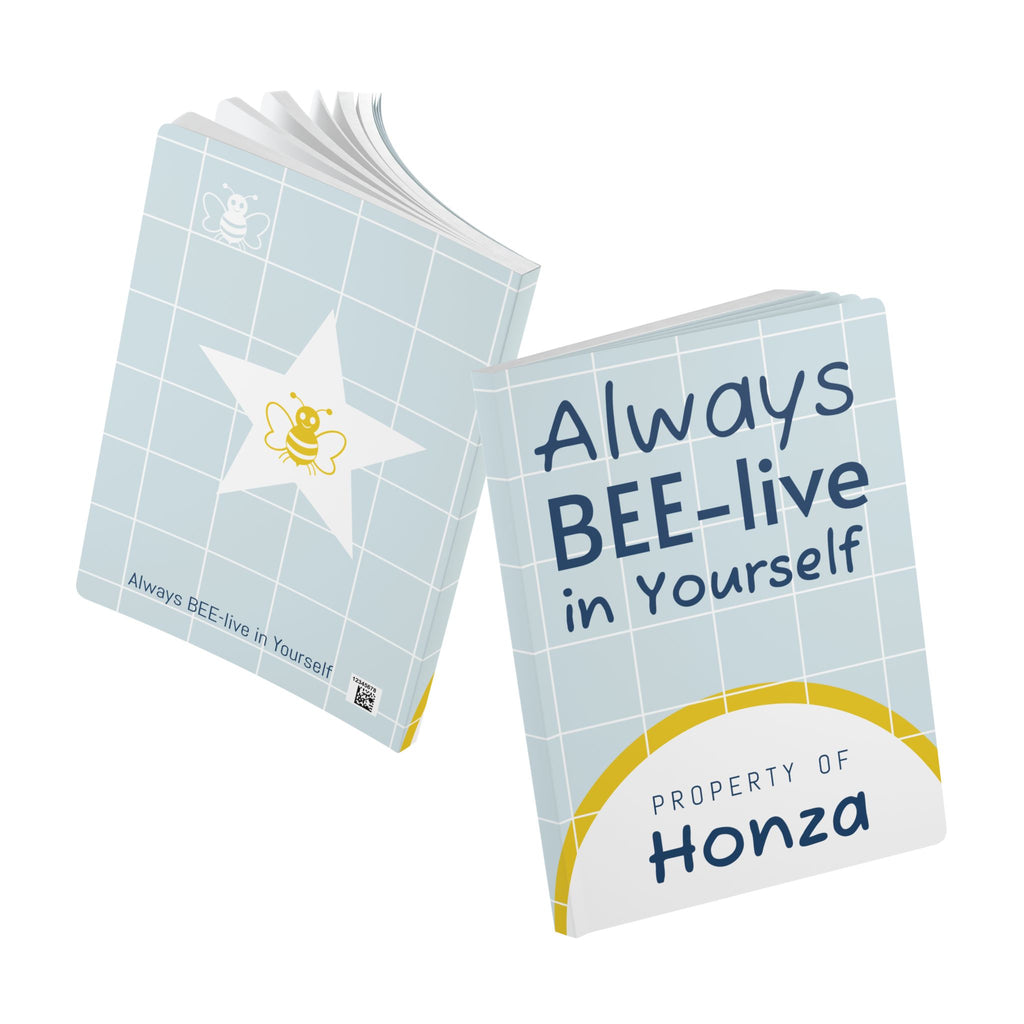 Personalized "Property of [Name]" Bee-lieve In Yourself Softcover Journal — Inspirational Notebook