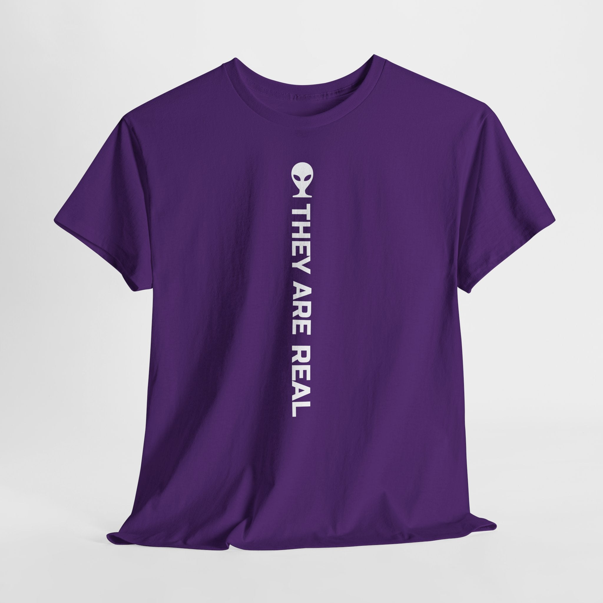 Alien Tee — Minimal "They Are Real" Vertical Graphic T-Shirt dark