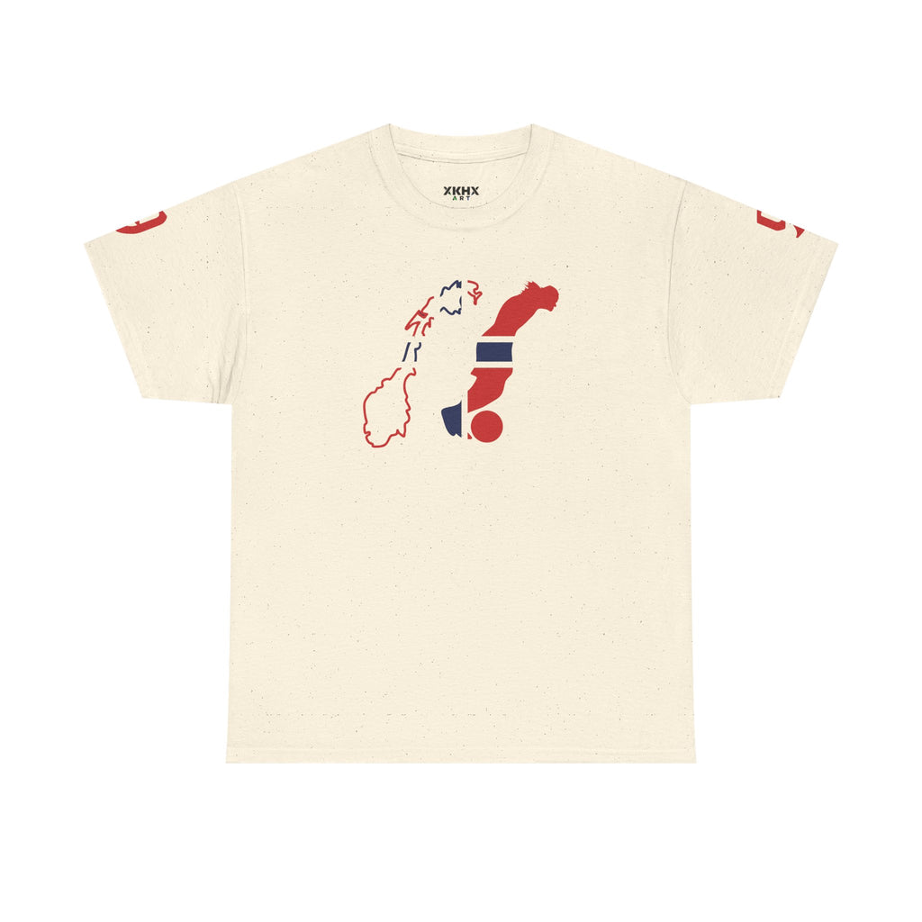 Haaland Norway Map Flag T‑Shirt — Scandinavian Pride Tee with Number 9