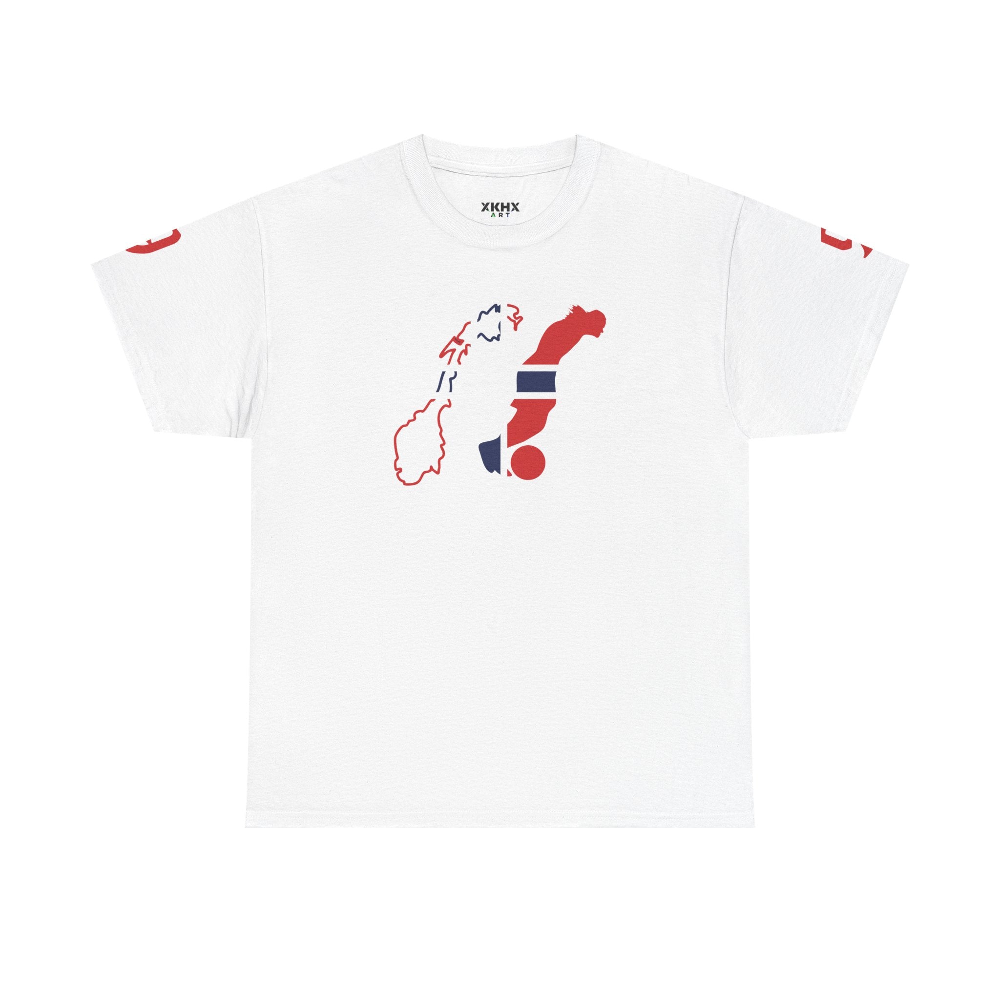 Haaland Norway Map Flag T‑Shirt — Scandinavian Pride Tee with Number 9