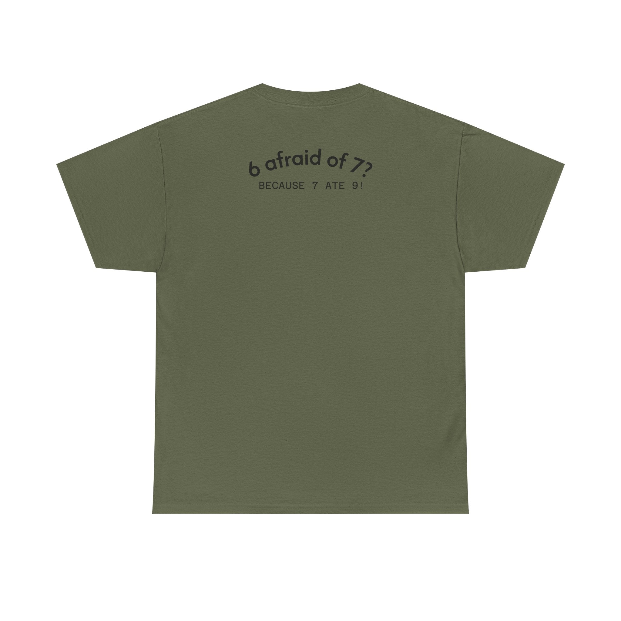 Why is 6 Afraid of 7? "Because 7 Ate 9" Funny Numbers Tee