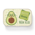 Personalized Avocado Bento Lunch Box – "Mám hlad" Cute Kawaii Kid’s Lunchbox