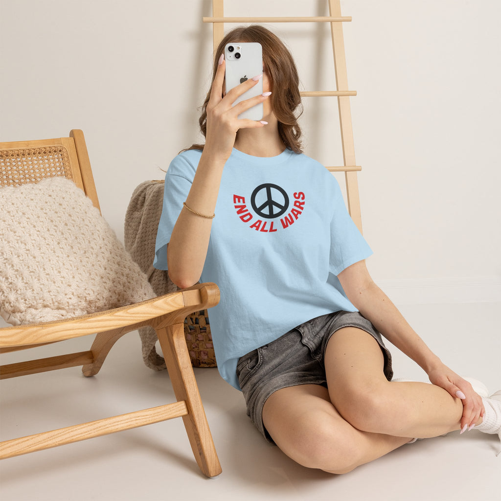 Peace Symbol T-Shirt — "End All Wars" Anti-War Graphic Tee