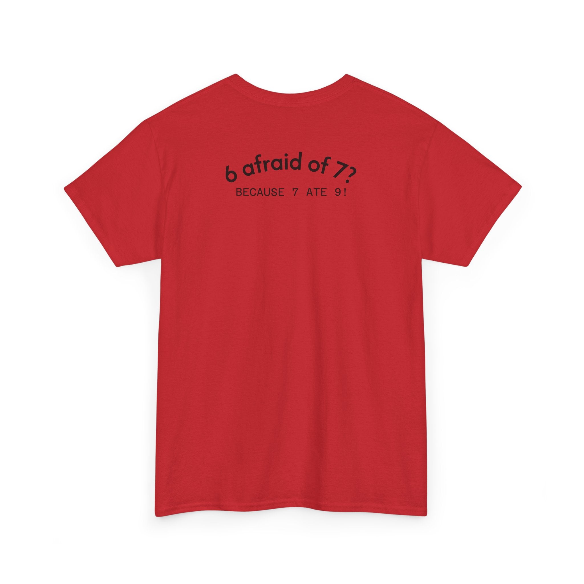 Why is 6 Afraid of 7? "Because 7 Ate 9" Funny Numbers Tee