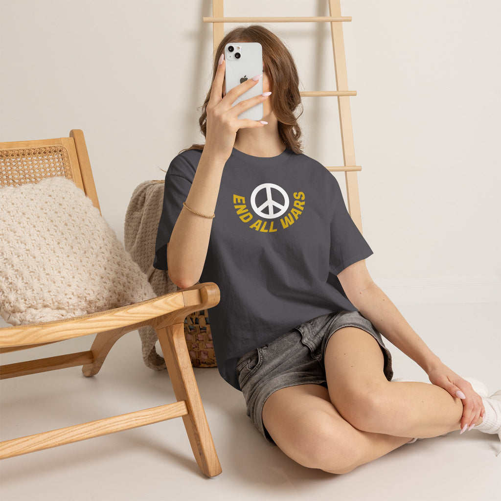 Peace Symbol T-Shirt — "End All Wars" Anti-War Graphic Tee
