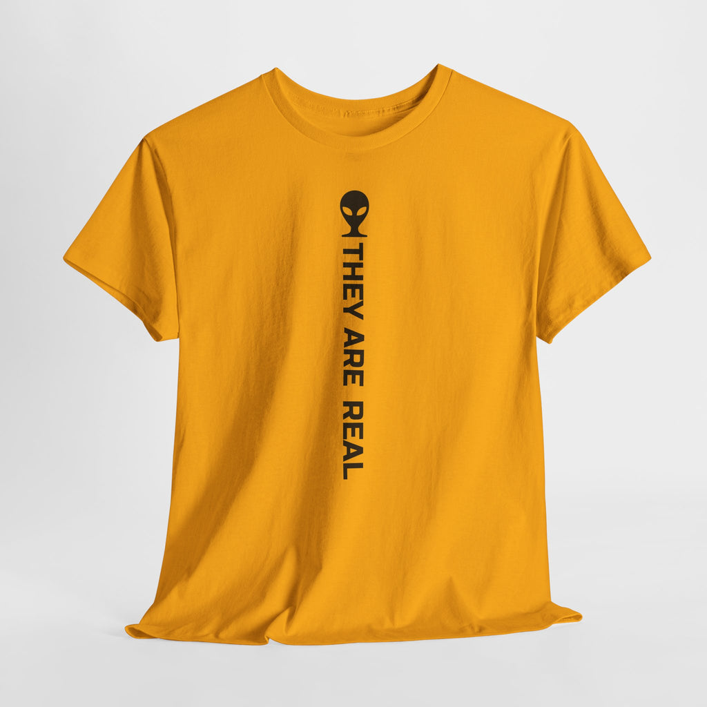 Alien Tee — Minimal "They Are Real" Vertical Graphic T-Shirt
