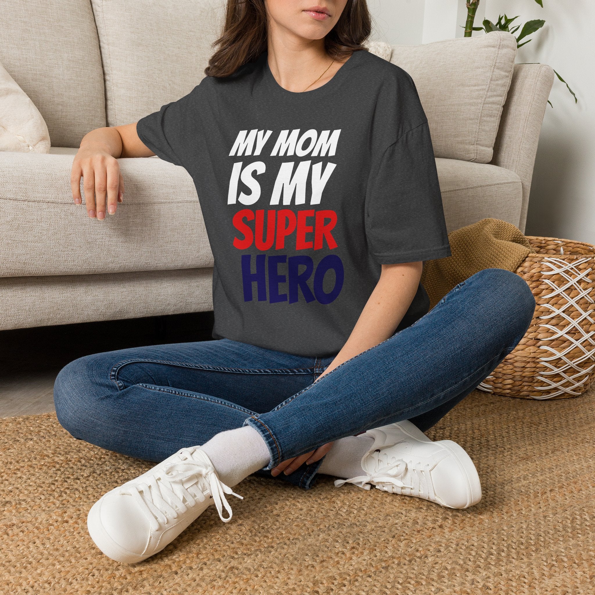 Superhero Mom T-Shirt — "My Mom Is My Superhero" Positive Message Tee